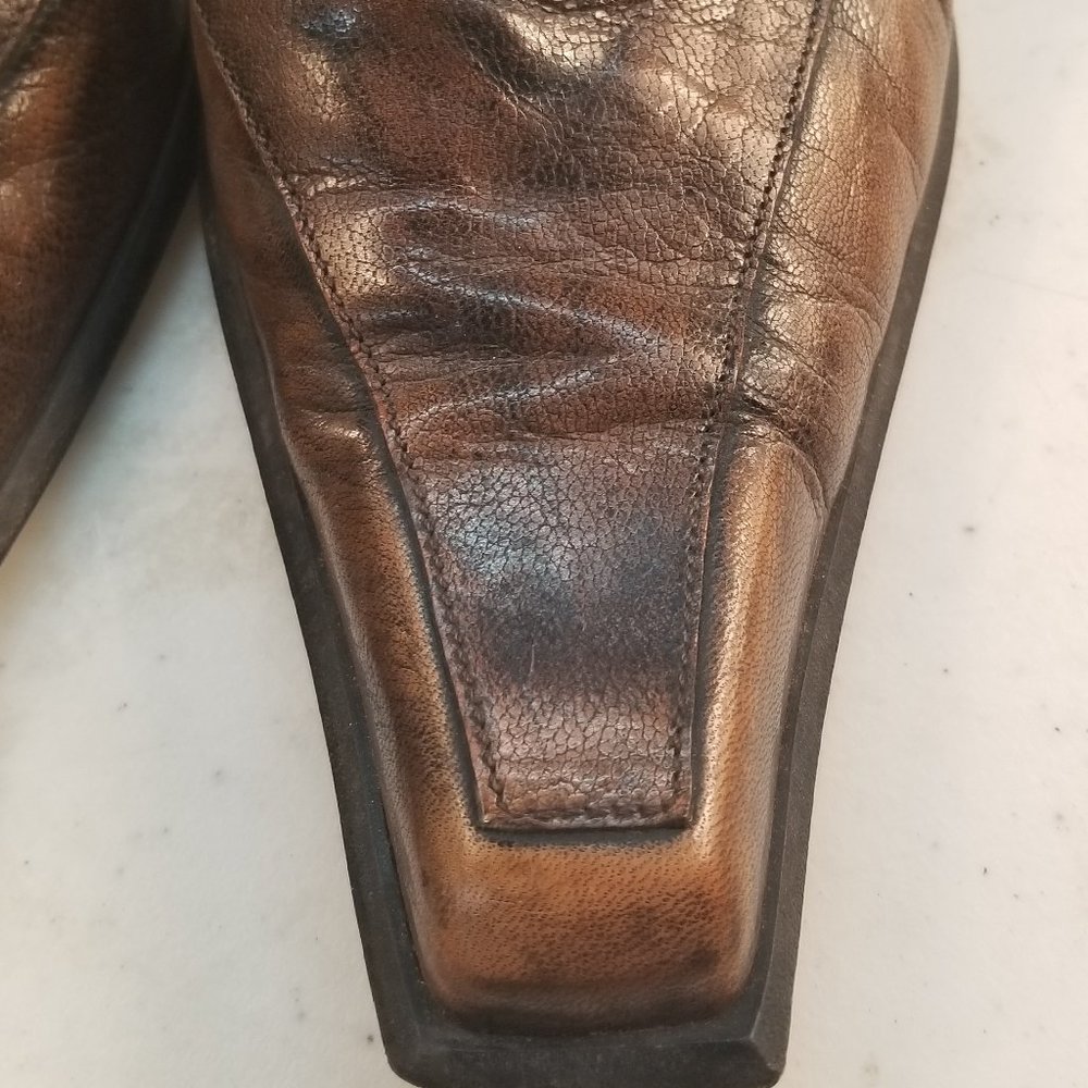 Ferri Vero Cuoio Brown Leather High Heels 6.5 - Picture 5 of 10